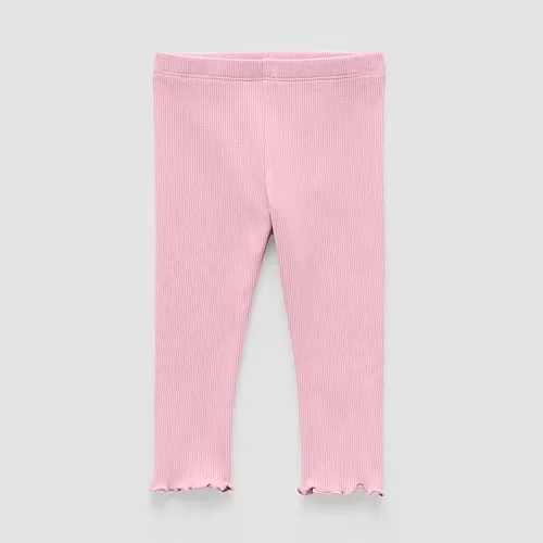 Okie Dokie Rib Baby Girls Skinny Full Length Leggings, 9 Months, Pink