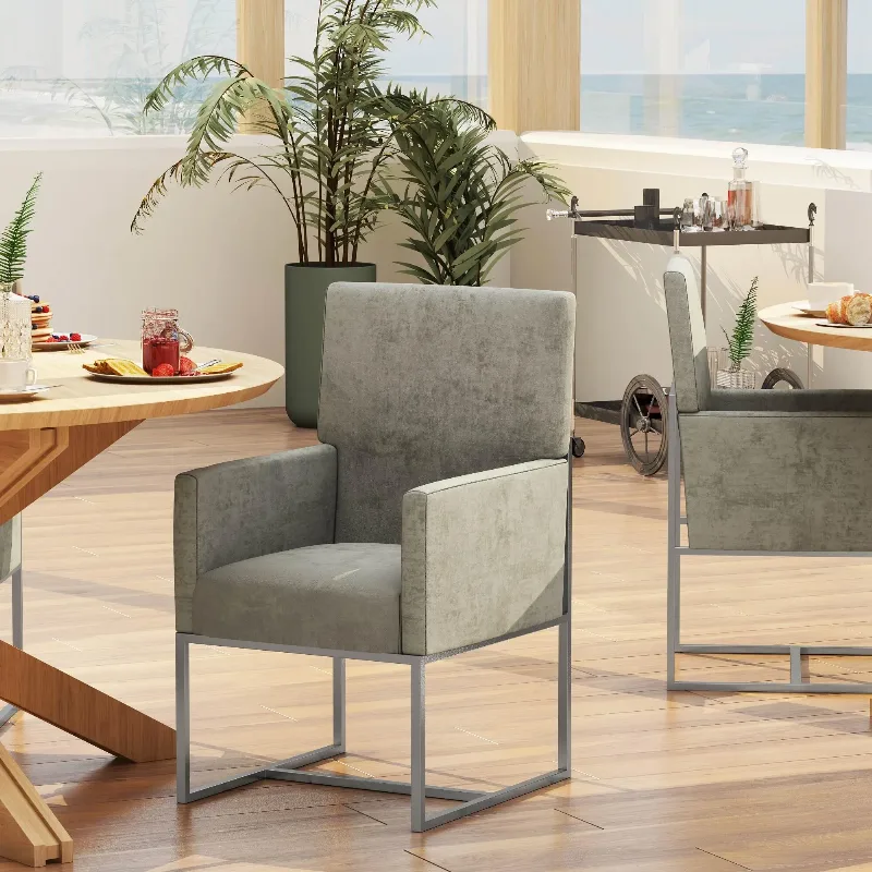 Ashley Manhattan Comfort Element Dining Armchair, Steel