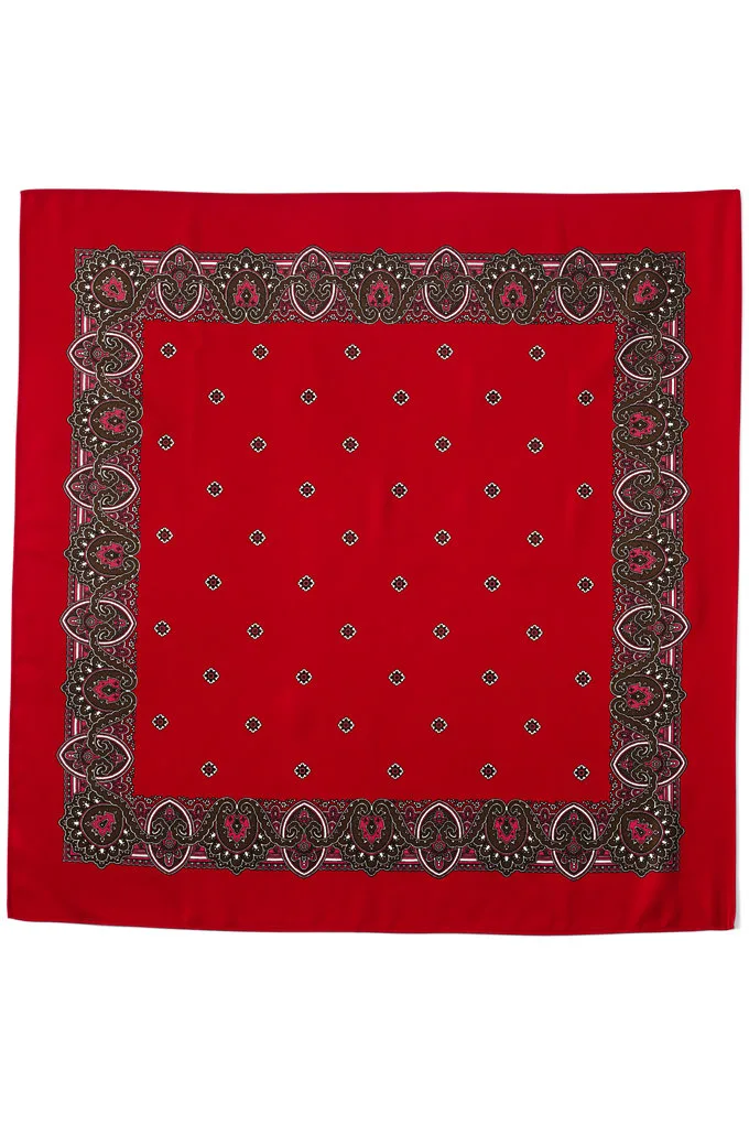 Printed Square Scarf - Lands' End - Red