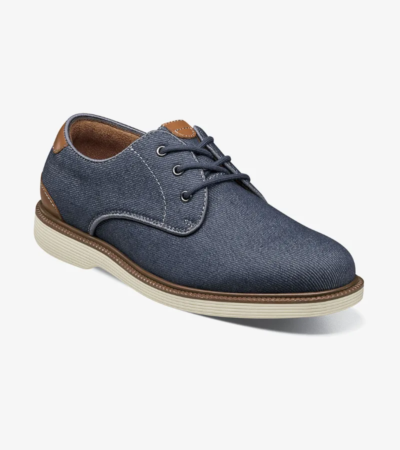 Florsheim Shoes Highland Jr. Boys Canvas Plain Toe Oxford Navy Size 2 Little Kid
