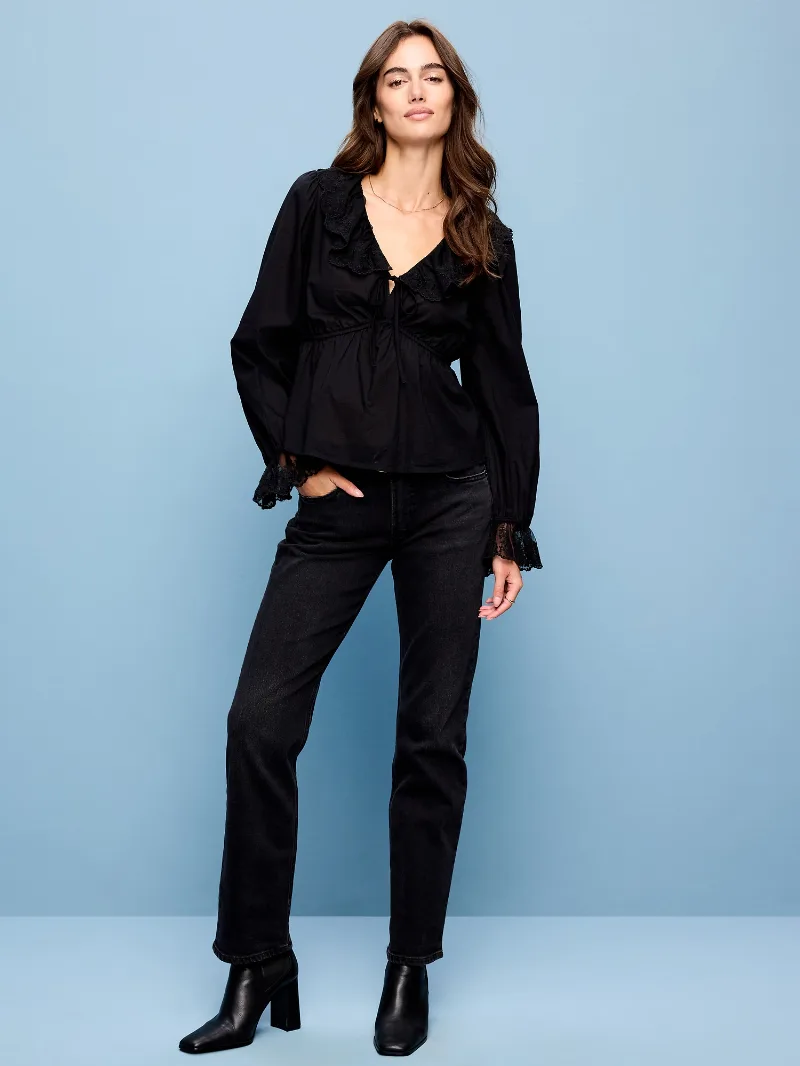 Mid-Rise Straight Jeans