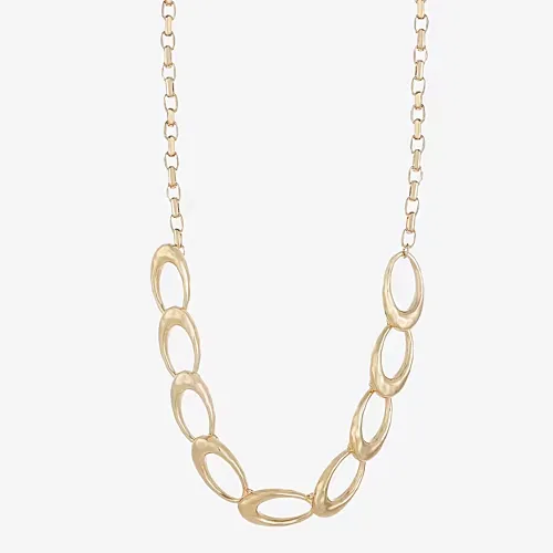 Liz Claiborne Hammered Womens 17 Inch Collar Necklace, One Size, Yellow