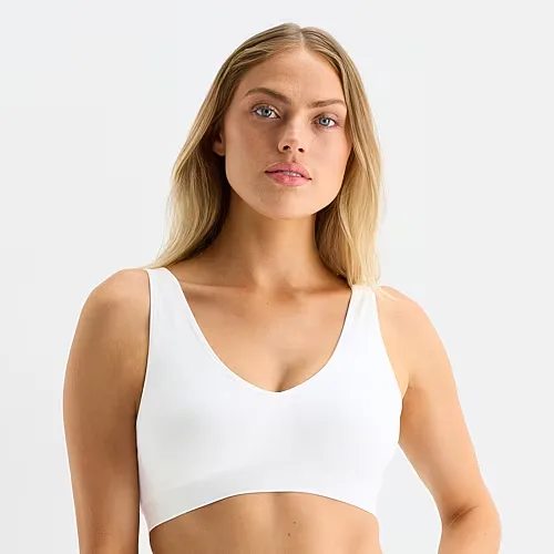 Ambrielle Seamless Womens Light Support Bralette, X-large, White