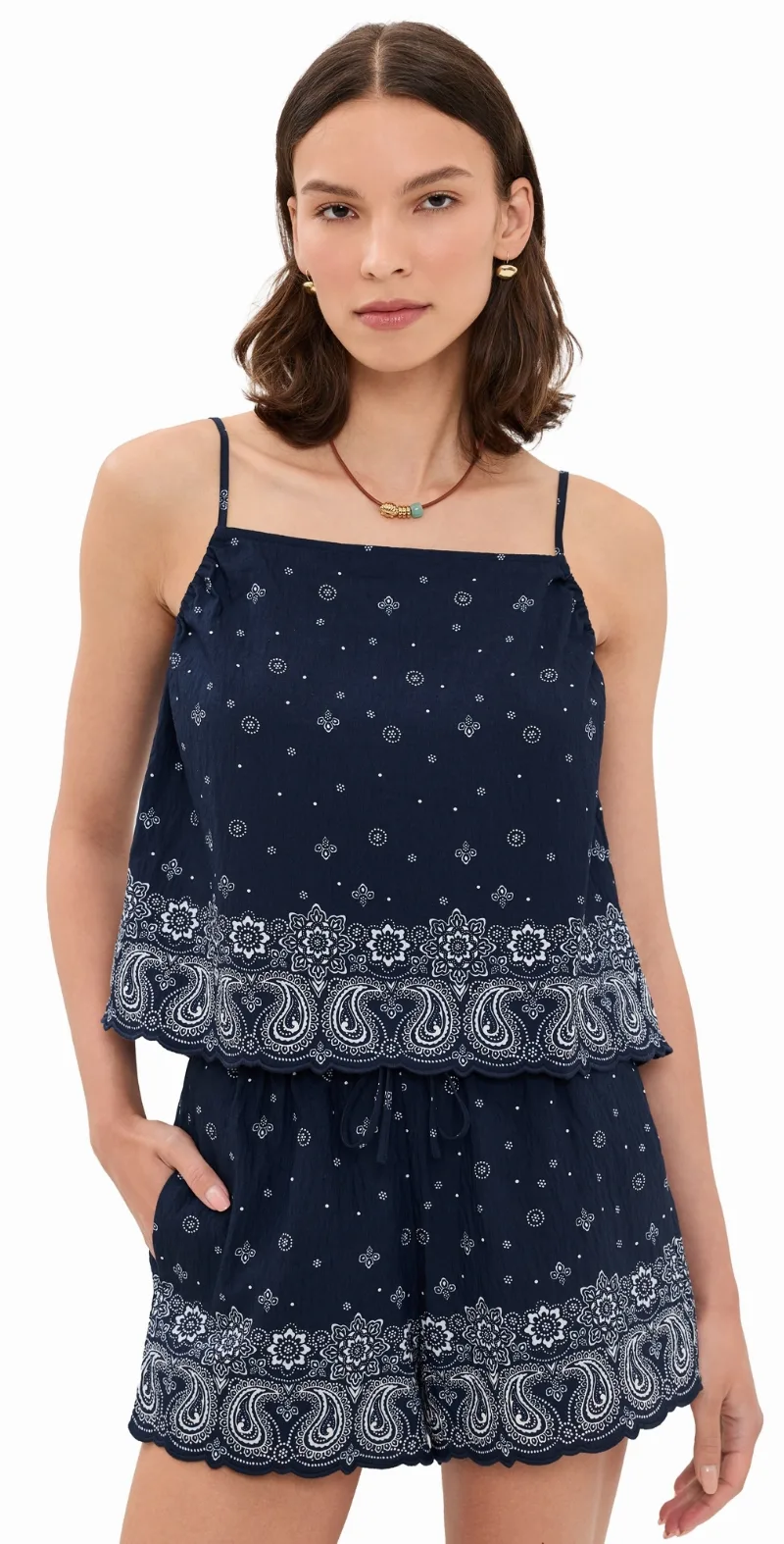 Madewell Madewell x Shopbop Spaghetti-Strap A-Line Top Bandana Mix White XL