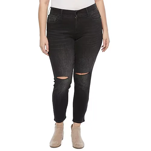A.N.A Plus Womens Comfort Waist Skinny Jean, 18w, Black