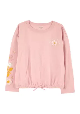 Carter's Girls 4-6x Long Sleeve Knit T-Shirt, Pink