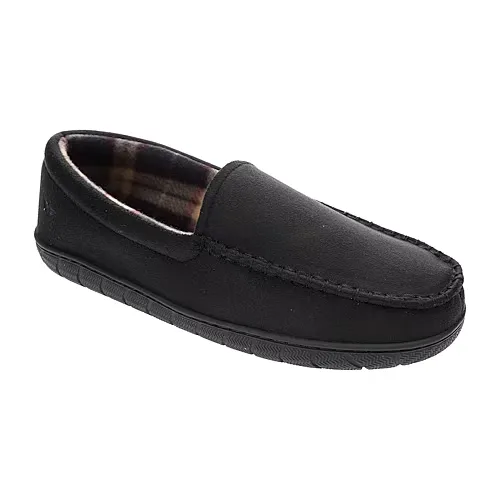 Dockers Venetian With Fleece Lining Mens Moccasin Slippers, Medium, Black