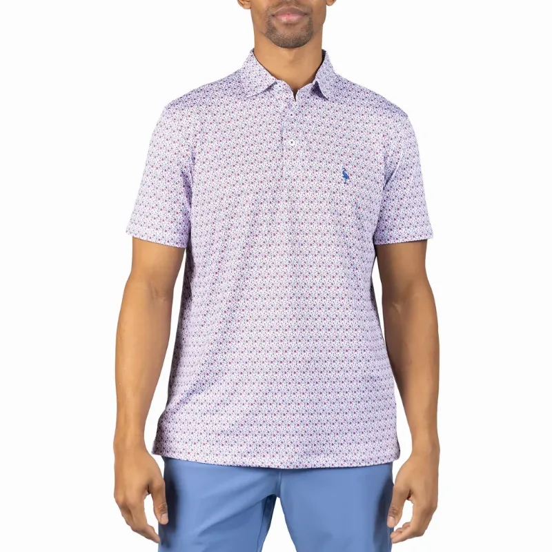 TailorByrd Floral Chain Print Performance Polo in Red at Nordstrom Rack, Size X-Large