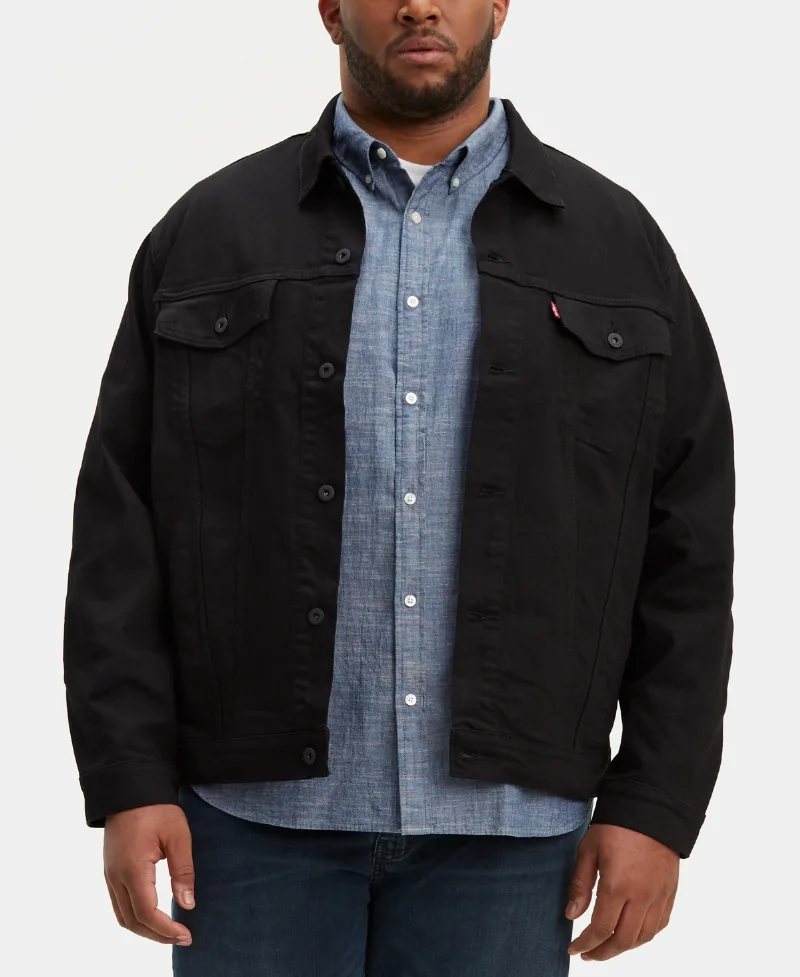 Levi's Men's Big & Tall Stretch Denim Trucker Jacket - Last Night Stretch