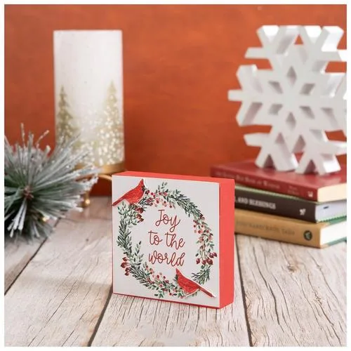 Joy To The World Wreath Wood Decor