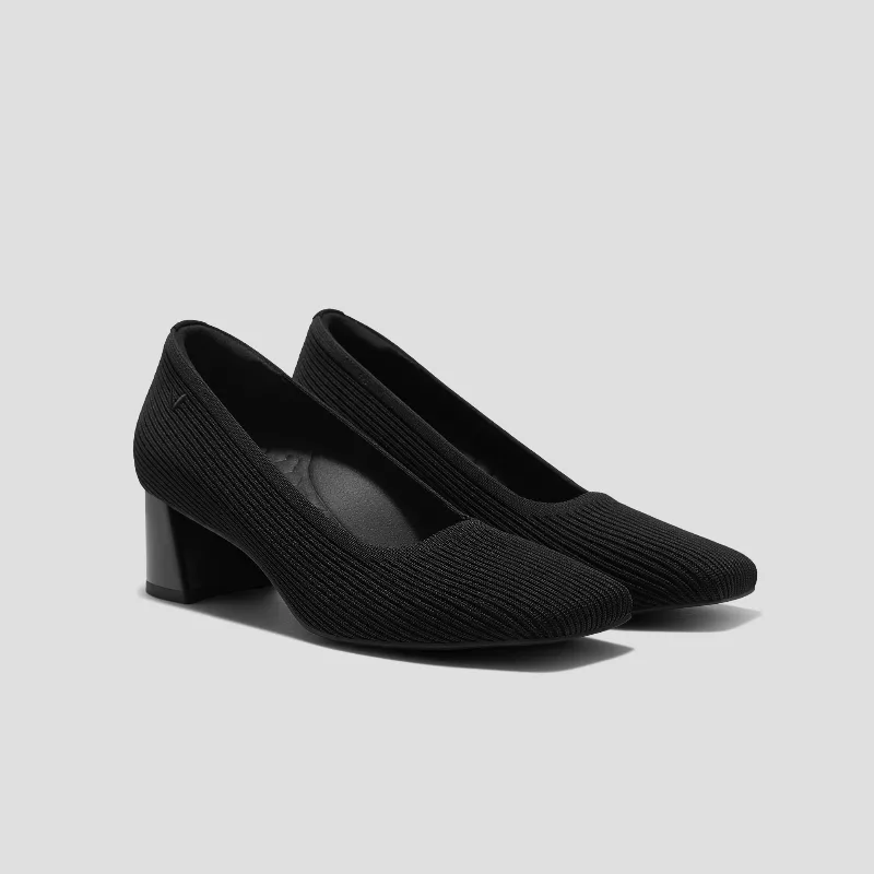 VIVAIA Square-Toe Margot™ Chunky Heels (Monroe)|BLACK|US 10