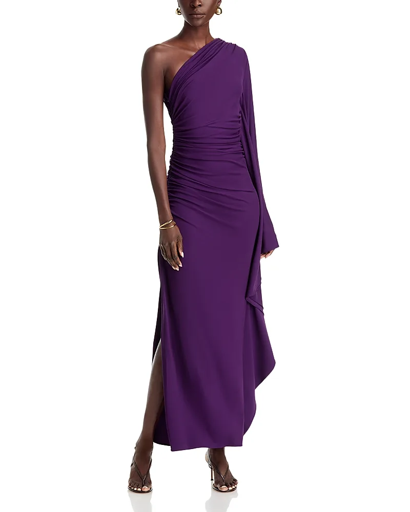 Michael Kors Collection Draped Matte Jersey One Shoulder Gown
