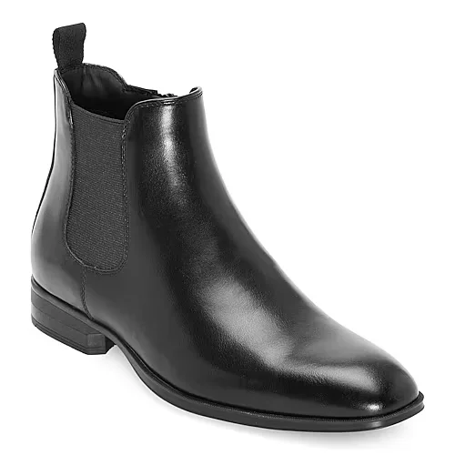 J. Ferrar Mens Stanwell Flat Heel Chelsea Boots, 9 1/2 Medium, Black