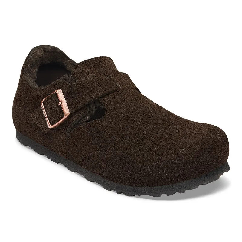 BIRKENSTOCK London Shearling Suede Leather Mocha Loafer / Slip On