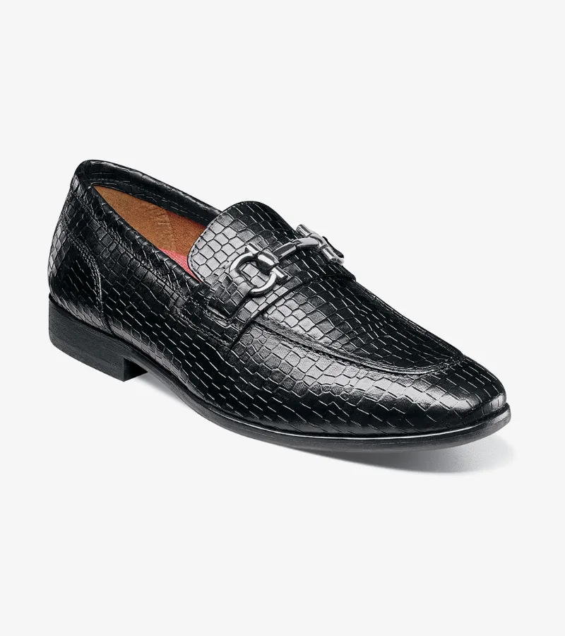 Stacy Adams Shoes Feronte Moc Toe Bit Slip On Black Size 7