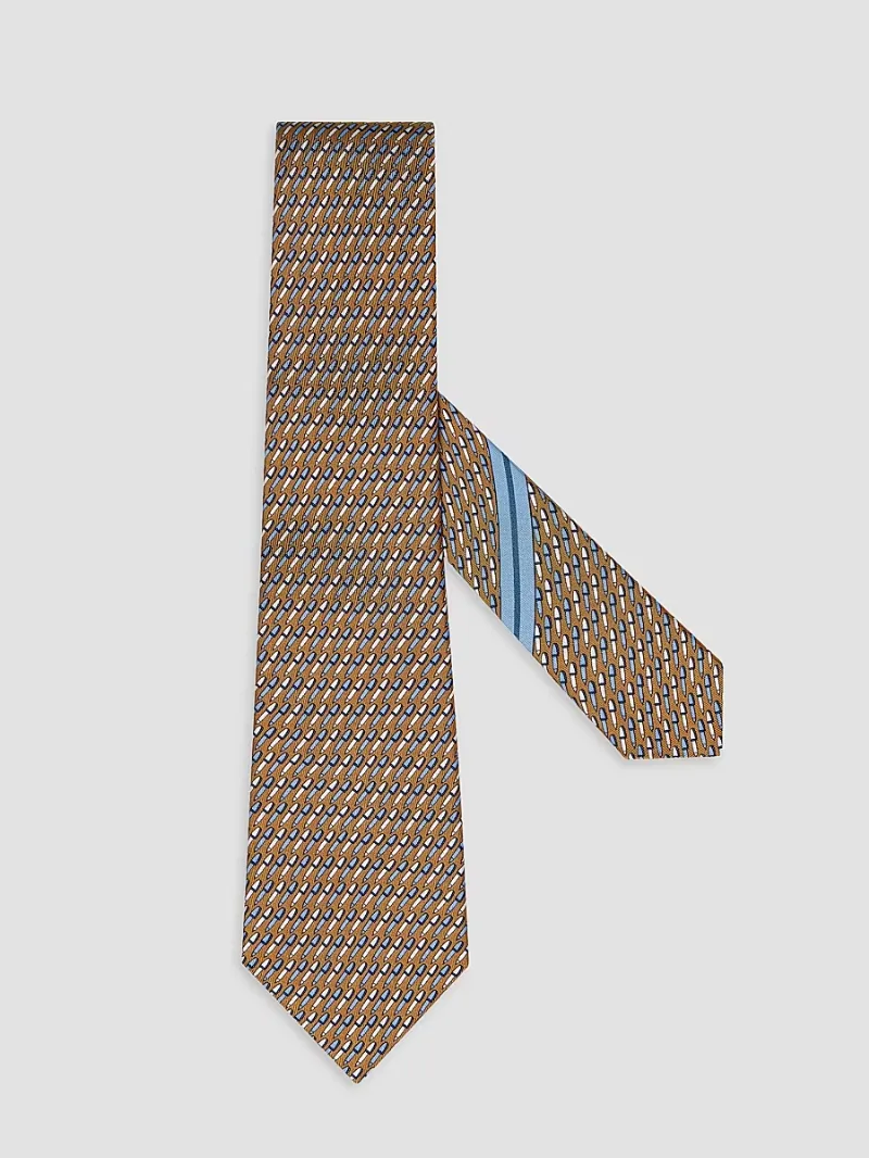 ZEGNA Men's Silk Tie - Dark Orange