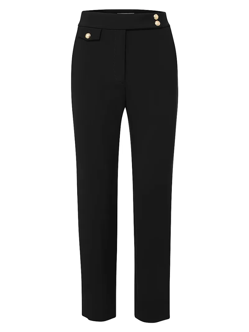 Veronica Beard Women's Renzo Straight-Leg Ankle-Crop Pants - Black Gold - Size 24