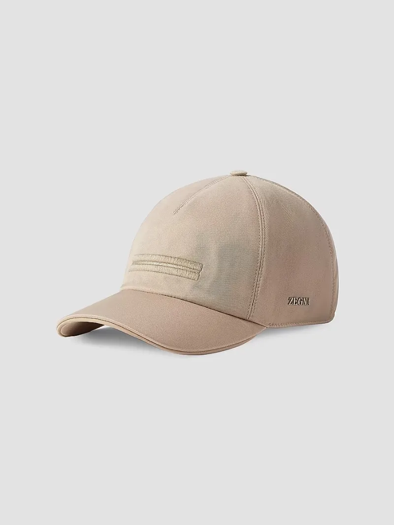 ZEGNA Men's Microfiber Motorin Baseball Cap - Light Taupe - Size XL