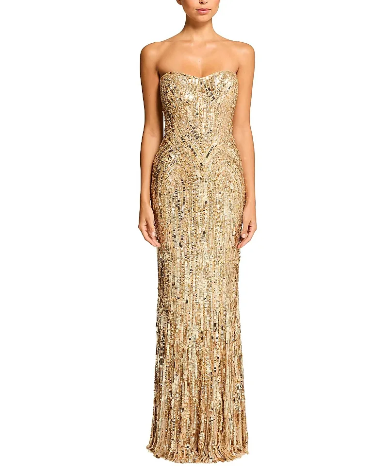 Jenny Packham Euphoria Sequin-Embellished Strapless Dress