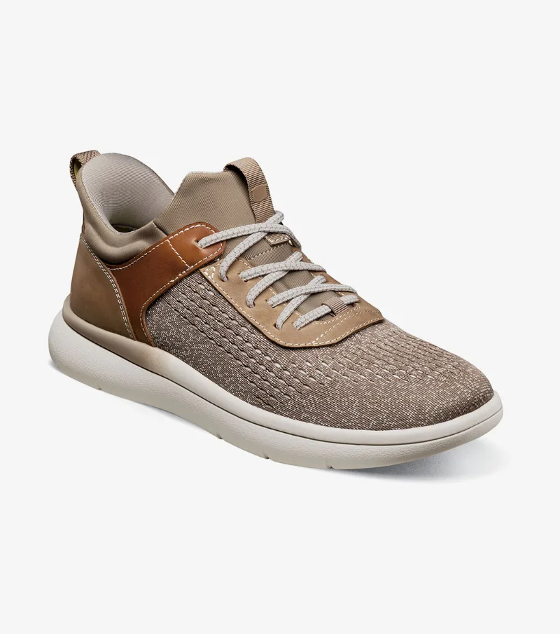 Florsheim Shoes Fleet Knit Elastic Lace Sneaker Taupe Size 7