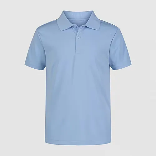IZOD Performance Mesh Boys Short Sleeve Regular Fit Wrinkle Resistant Moisture Wicking Polo Shirt, X-large Husky, Blue