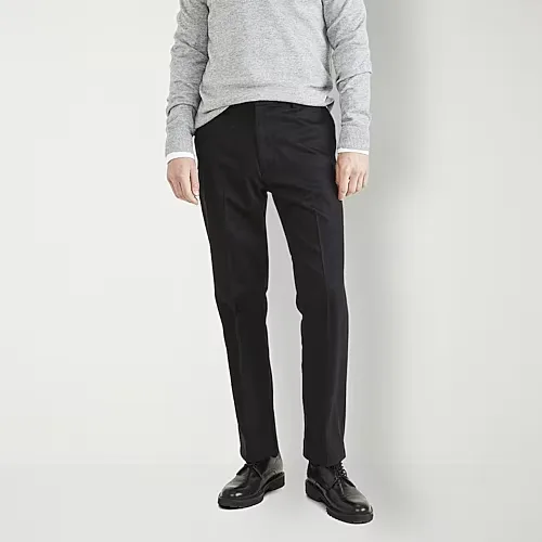 Dockers Signature Iron Free With Stain Defender Mens Comfort Waistband Classic Fit Flat Front Pant, 42 32, Black
