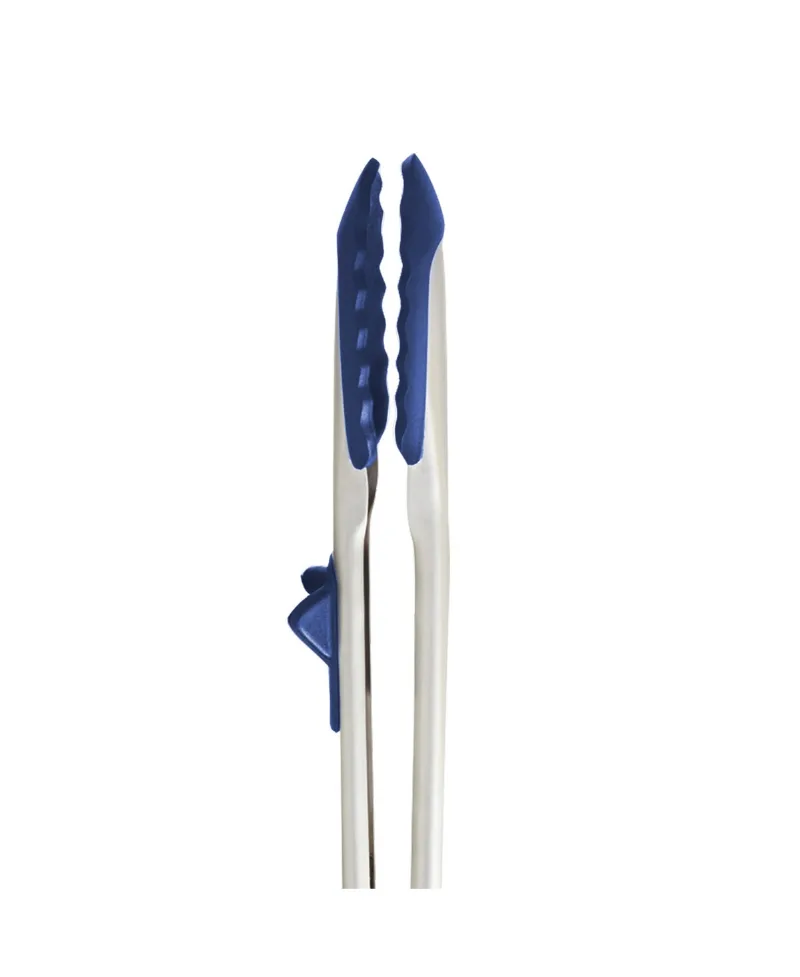 Tovolo Tip Top Tongs, Easy-Grip Kitchen Tongs for Cooking With Silicone Tips - Deep Indigo
