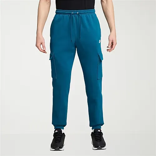 Nike Fleece Mens Cuffed Mid Rise Regular Fit Active Cargo Pant, Medium, Green