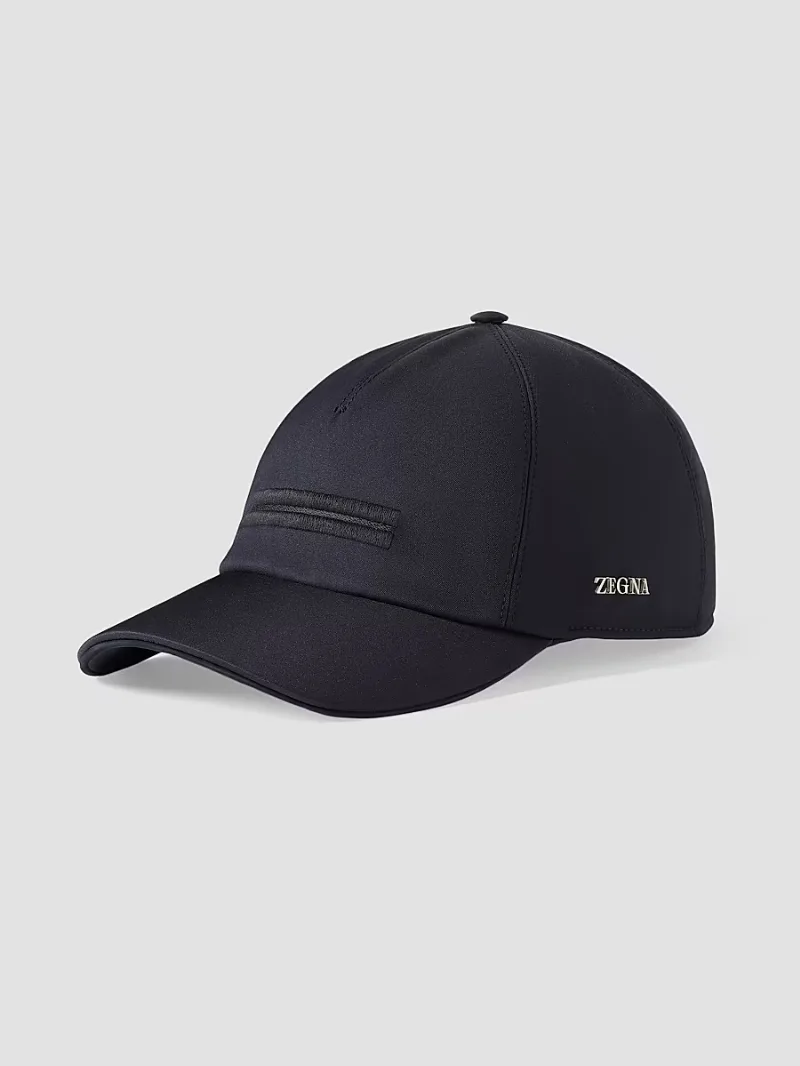 ZEGNA Men's Microfiber Motorin Baseball Cap - Navy Blue - Size Medium