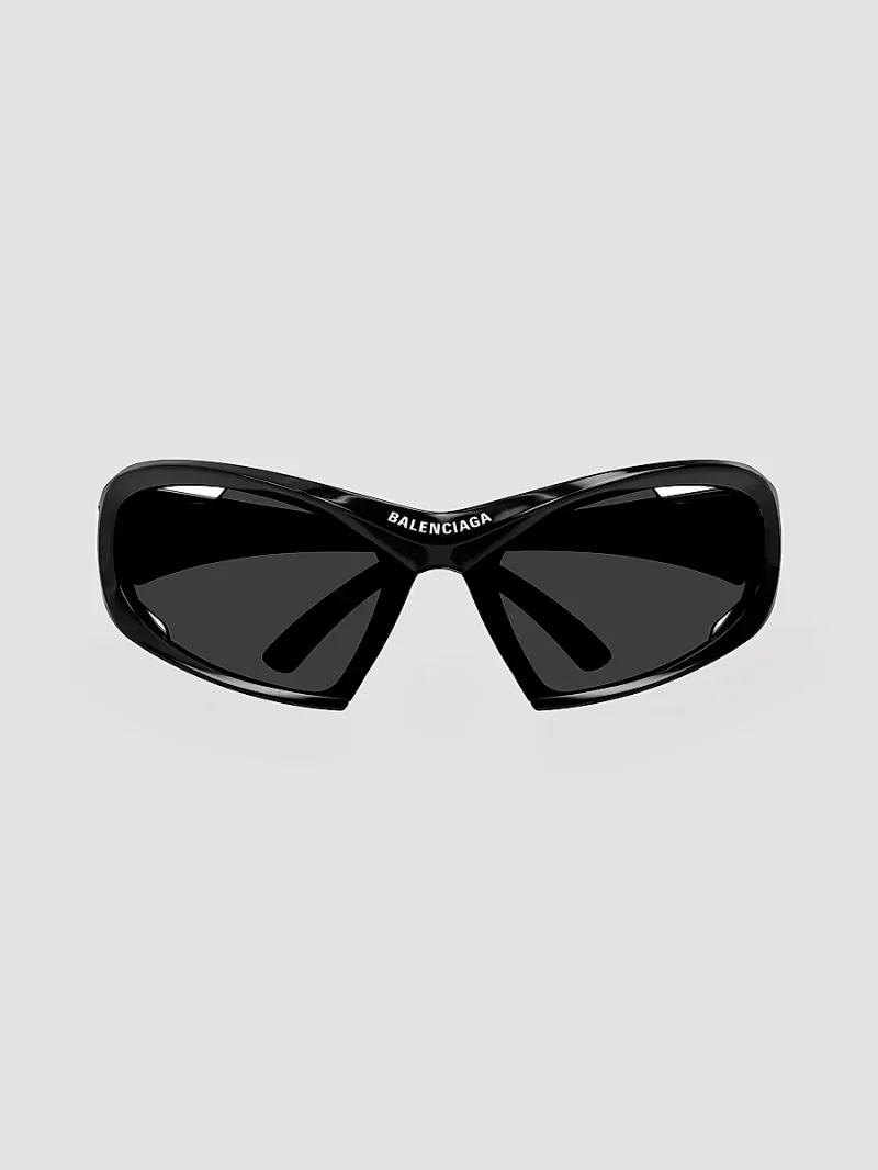 Men's Dynamo 78MM Geometric Sunglasses - Black Dark Grey