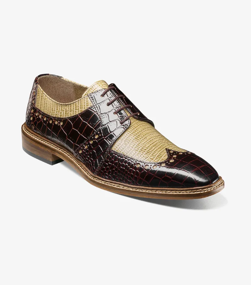 Stacy Adams Shoes Travato Wingtip Oxford Taupe Multi Size 8.5