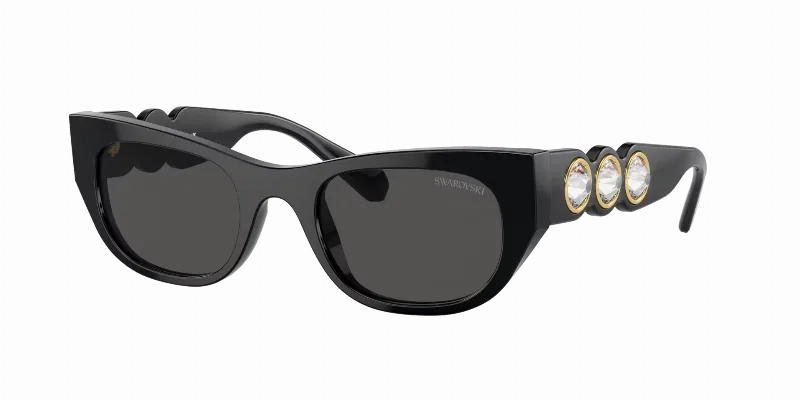 SWAROVSKI Woman Sunglasses SK6022F  -  Frame color: Black, Lens color: Dark Grey