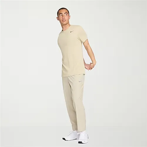 Nike Form Mens Quick Dry Straight Mid Rise Regular Fit Track Pant, Medium, Beige