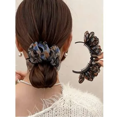 1pc Colorful Canvas Elegant Hair Clip, Elegant And Generous Hair Accessory, Summer Beach Hair Clip, Holiday Hair Clip, Aesthetic