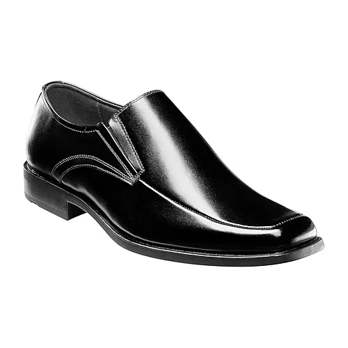 Stacy Adams Cassidy Mens Moc-Toe Slip-On Leather Dress Shoes, 9 Medium, Black