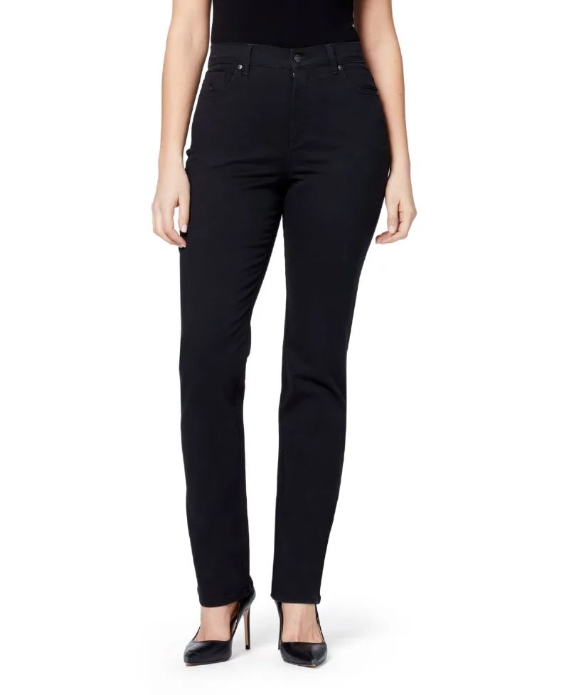 Gloria Vanderbilt Women's Amanda Classic Straight Jeans, in Regular, Short & Long - Black Rinse