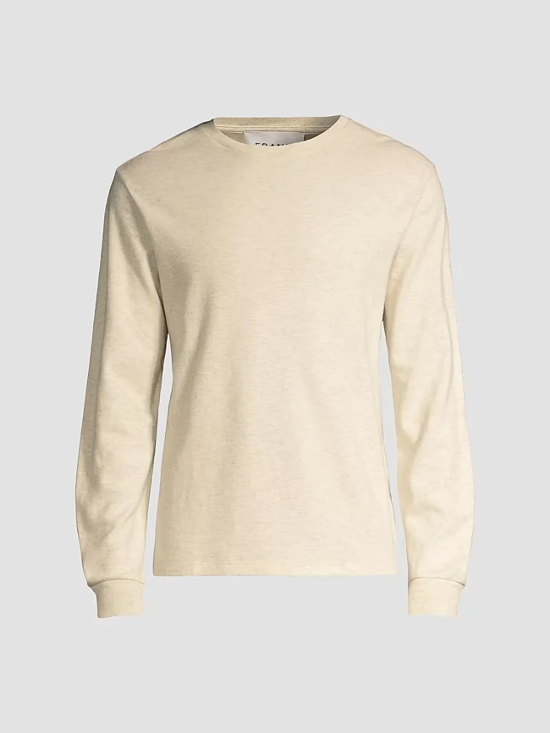 FRAME Men's Duo Fold Crewneck Sweatshirt - Oatmeal - Size Medium