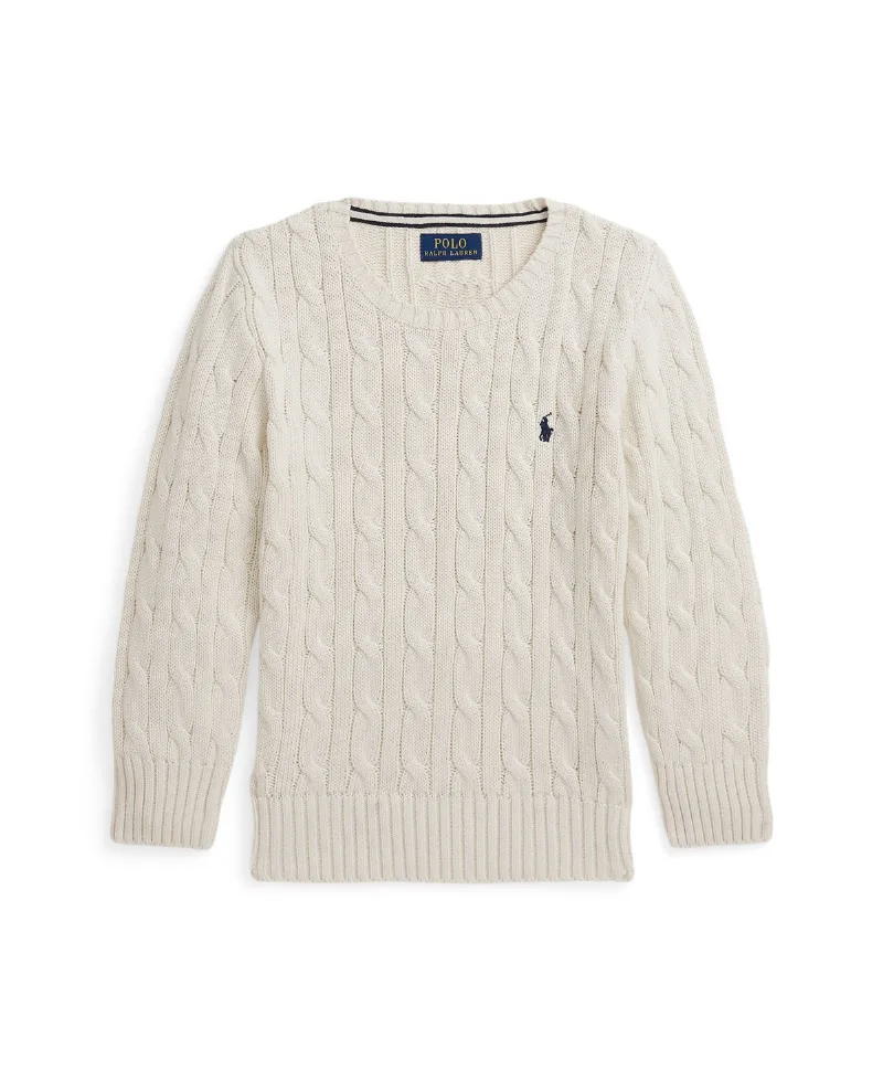 Polo Ralph Lauren Toddler and Little Boys Cable-Knit Cotton Sweater - Cream