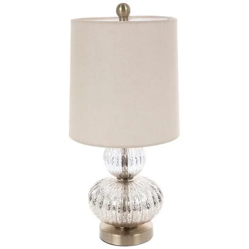 Ribbed Orbs Mercury Glass Lamp