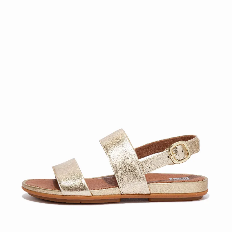 GRACIE Metallic Leather Back-Strap Sandals