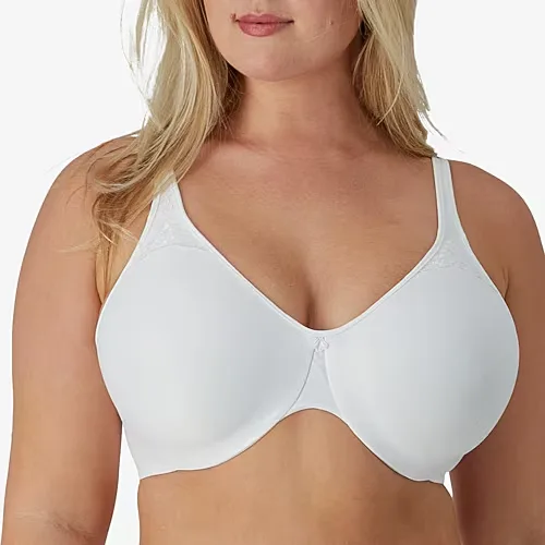 Bali Passion For Comfort Seamless Full Coverage Minimizer Underwire Minimizer Bra 3385, Ddd, White