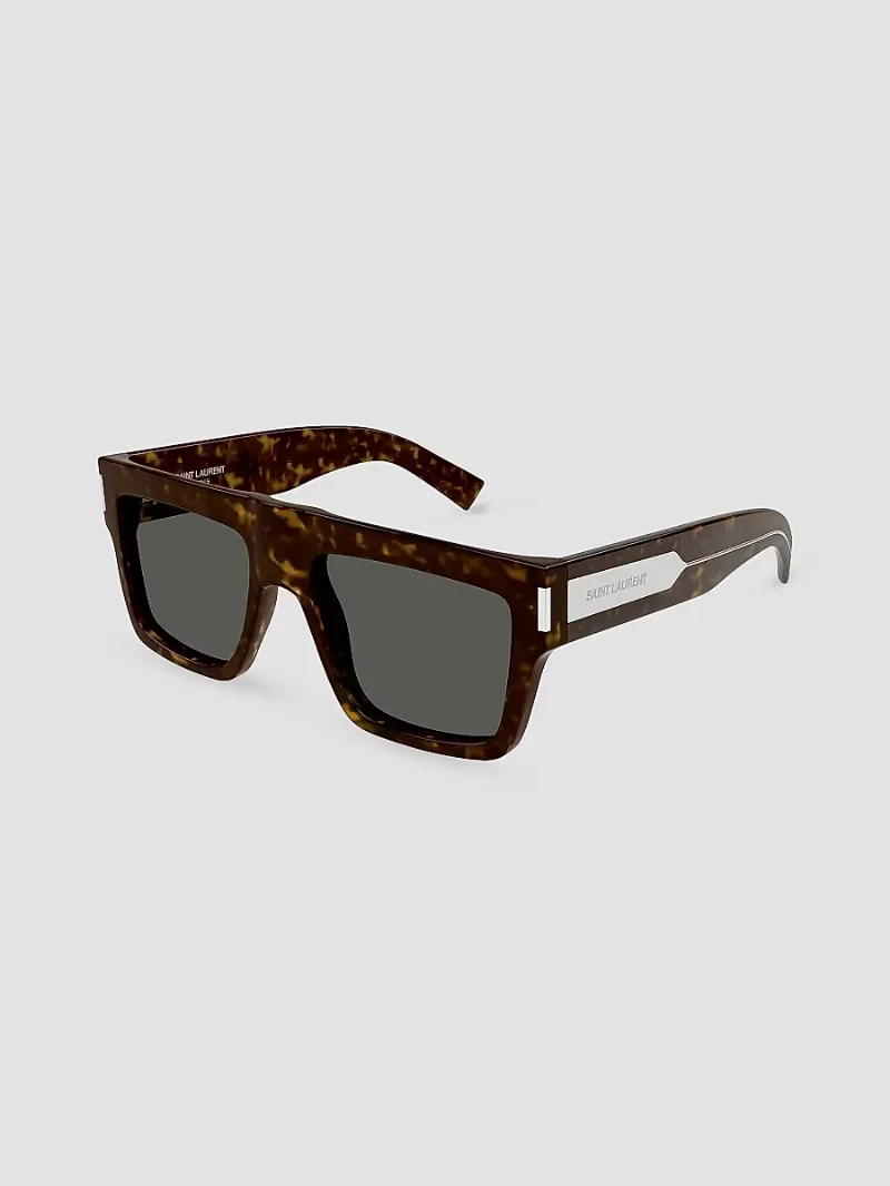 Saint Laurent Men's Naked Wirecore 55MM Square Sunglasses - Havana