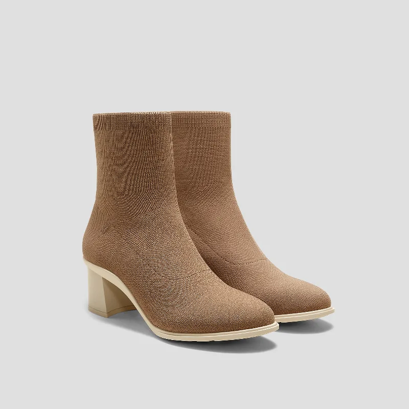 VIVAIA Almond-Toe Running Heel Boots (Amanda)|BROWN|US 7