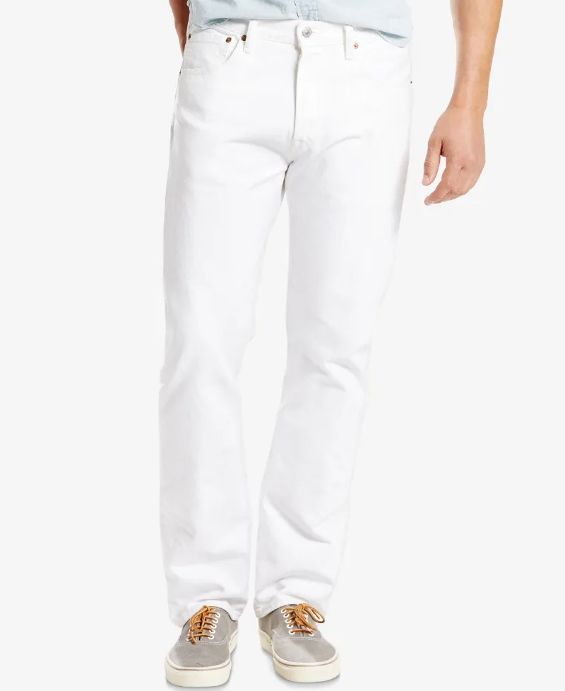 Levi's Men's 501 Original Fit Button Fly Non-Stretch Jeans - Optic Daisy