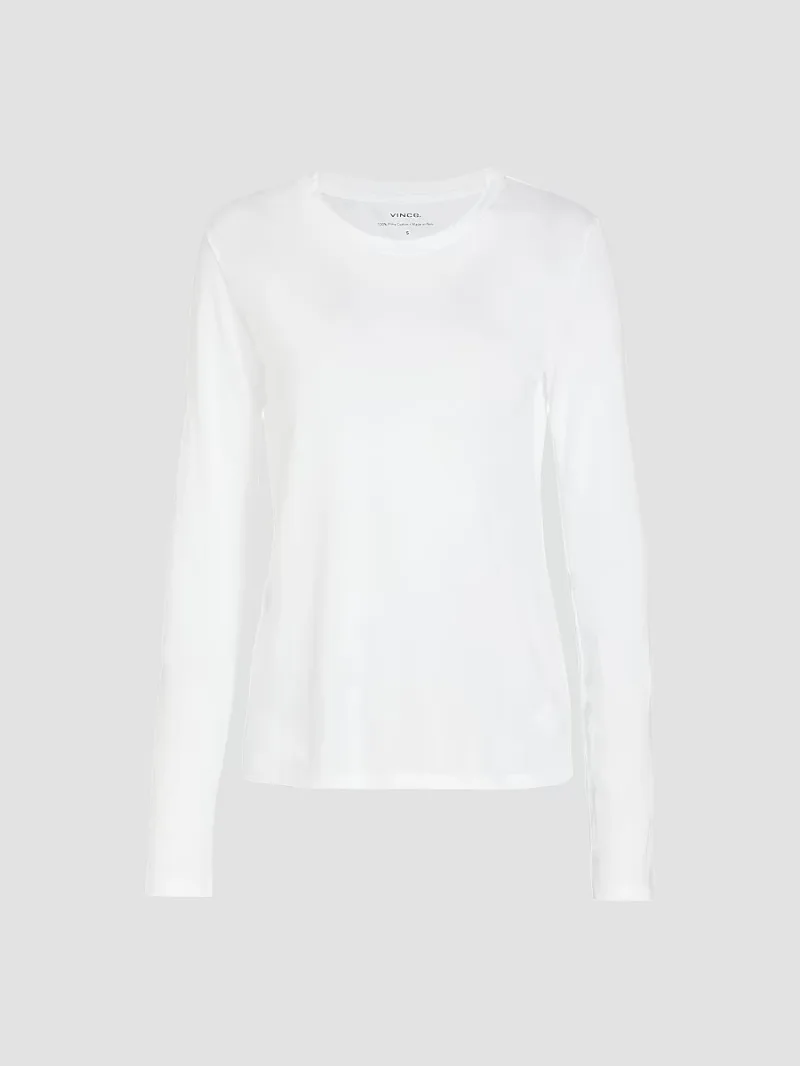 Vince Women's Jersey Boatneck Long-Sleeve T-Shirt - Optic White - Size XS