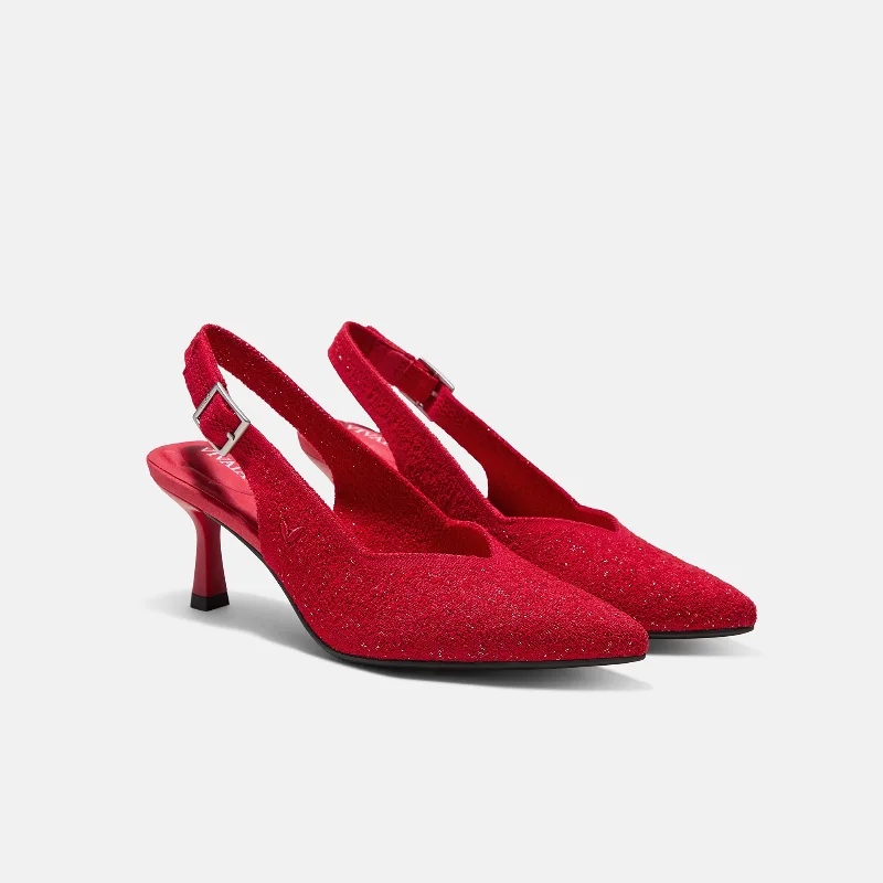 VIVAIA Pointed-Toe Slingback Heels (Addison)|SILVER HIBISCUS|US 5