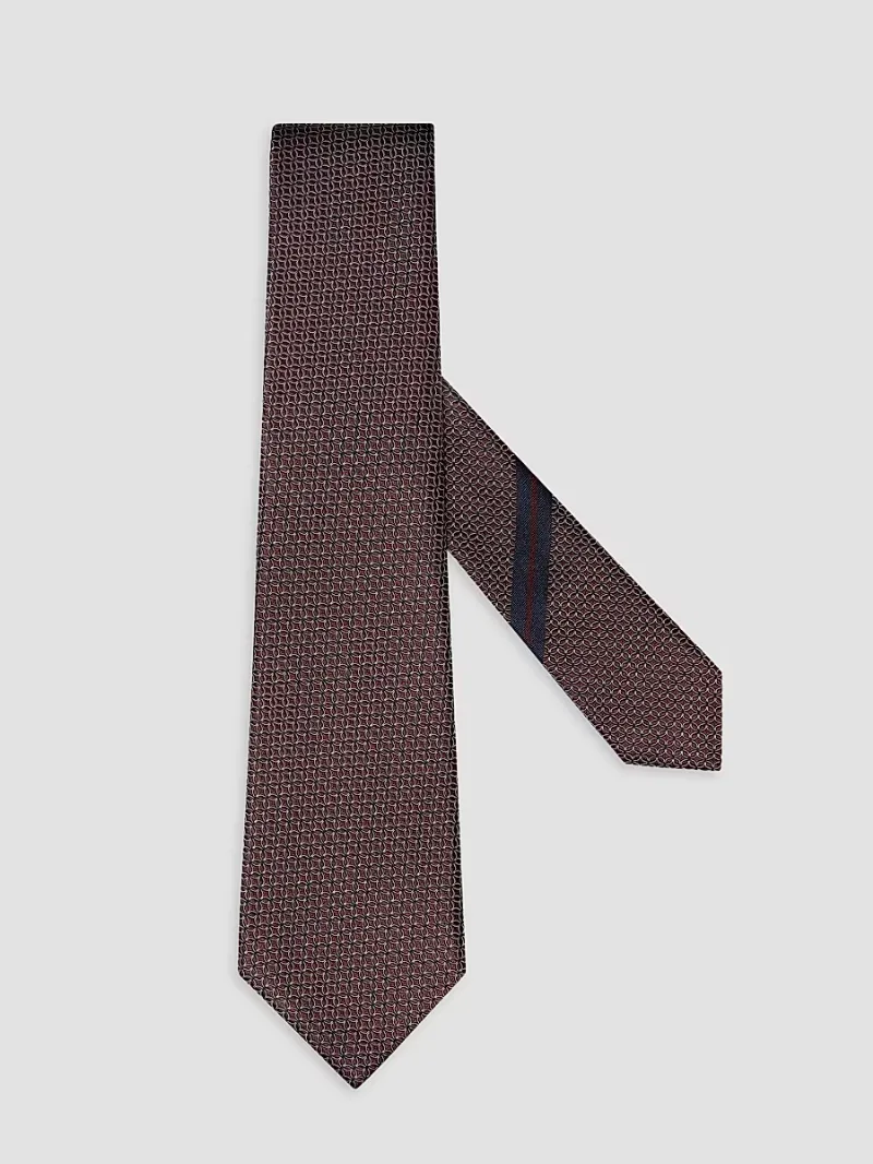 ZEGNA Men's Silk Tie - Dark Burgundy
