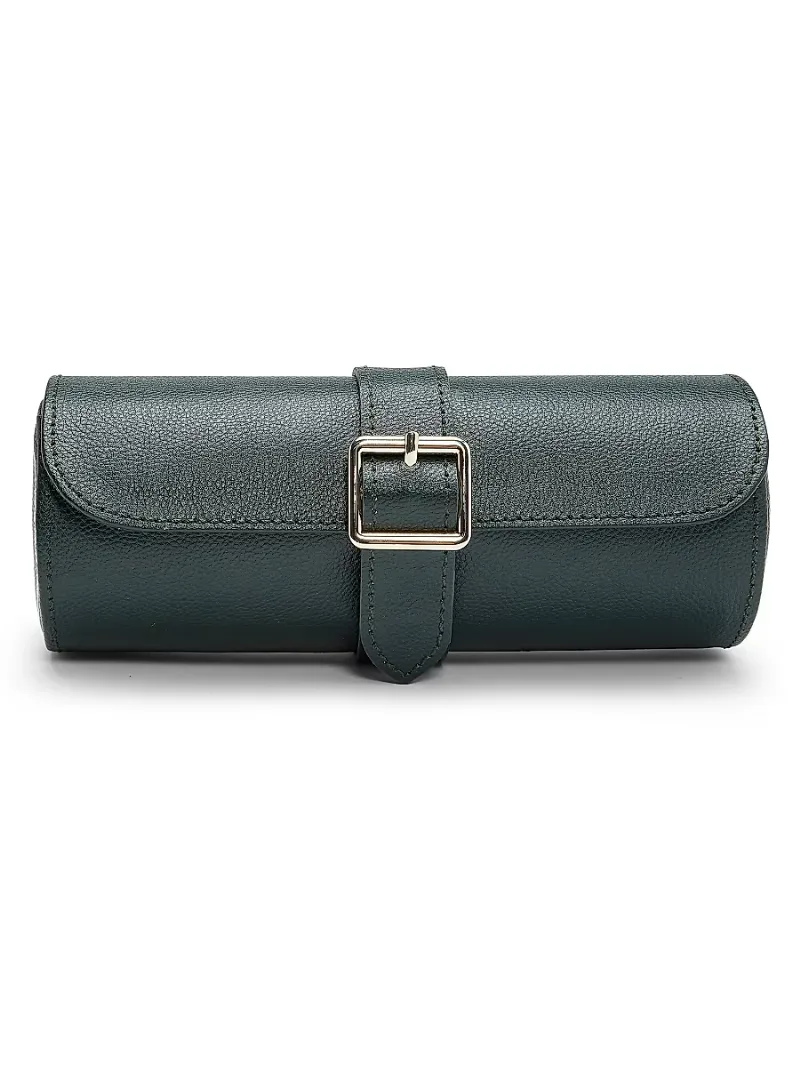 Wolf British Racing Green Triple Watch Roll