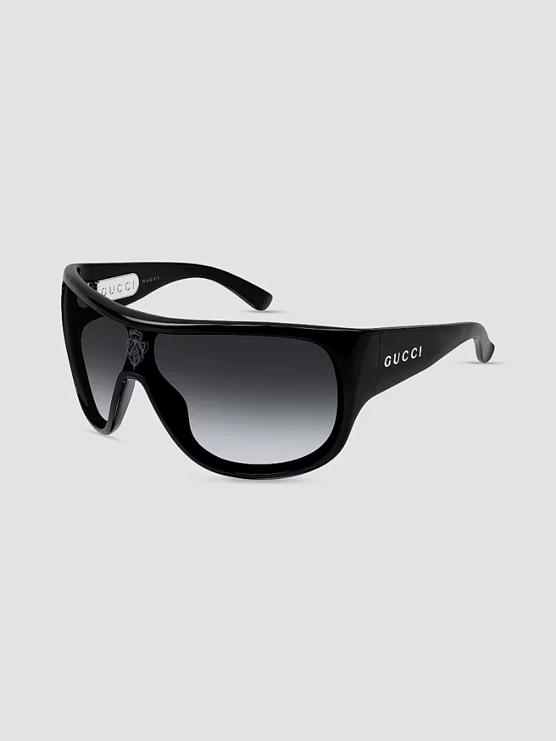 Men's Logo Shield Sunglasses - Black