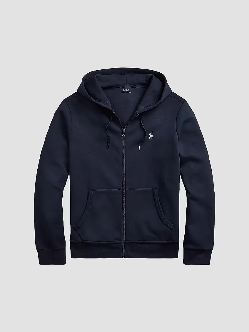 Men's Cotton-Blend Zip Hoodie - Aviator Navy - Size Small
